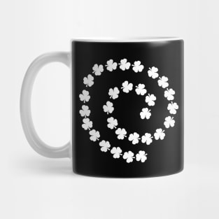 White Shamrock Spiral St Patricks Day Mug